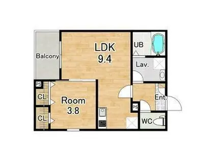 ジーメゾン高石リュクス(1LDK/2階)の間取り写真