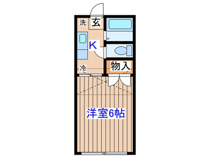 コーポ鷺ヶ森21(1K/2階)の間取り写真