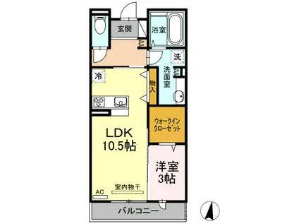 メゾン・ド・キャトルV(1LDK/3階)の間取り写真