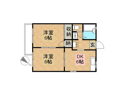 アークガーデン和合H(2DK/2階)の間取り写真