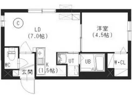 アッサンブラージュC.T.M(1LDK/4階)の間取り写真