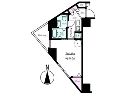 ガーラ・シティ王子(1K/2階)の間取り写真