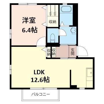 グラシューズ(1LDK/2階)の間取り写真