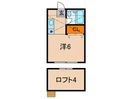 シティーホームズ六甲(ワンルーム/2階)の間取り写真