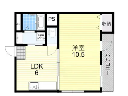 トミー弐番館(1LDK/4階)の間取り写真