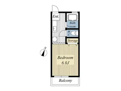 プリシード松原(1K/2階)の間取り写真