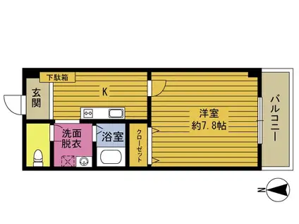 セコロ21Y.A(1K/2階)の間取り写真