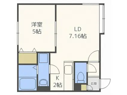 アバンティII(1LDK/2階)の間取り写真