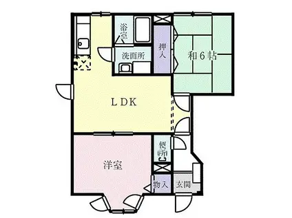 アウローラ・K II(2LDK/1階)の間取り写真