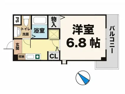 ユースパレス佐野(1K/3階)の間取り写真