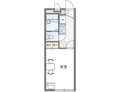 レオパレスグリーンハイム(1K/1階)の間取り写真