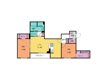 SHA MAISON 鳥居町(2LDK/2階)の間取り写真