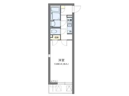 クレイノU&SIV(1K/2階)の間取り写真