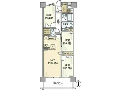 オープンレジデンシア桜山ヒルズ(3LDK/3階)の間取り写真