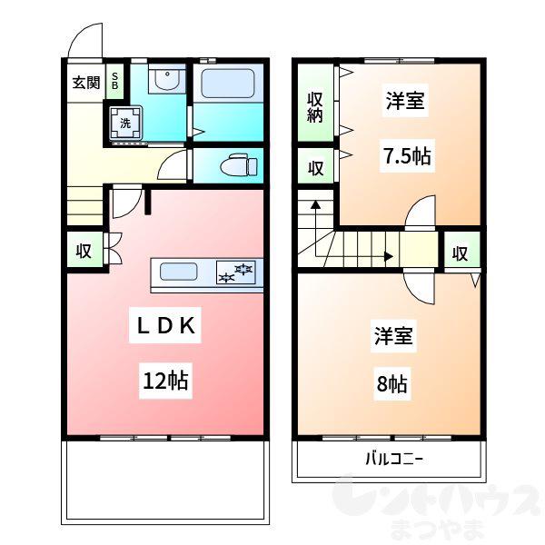 エントピアつばさ(2LDK/1階)の間取り写真