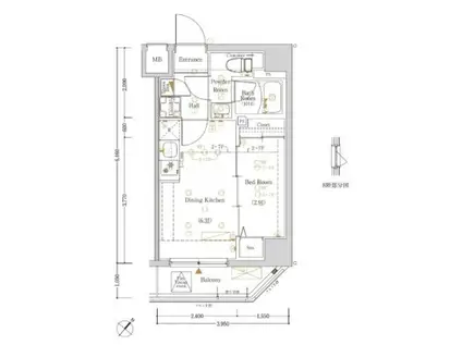 LOG東京スカイツリー(1DK/7階)の間取り写真