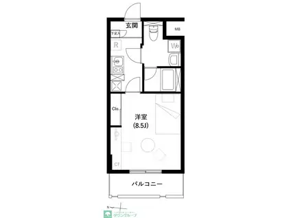 ACCESS湘南平塚(1K/12階)の間取り写真