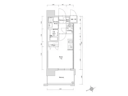 エンクレスト天神GLEE(ワンルーム/6階)の間取り写真