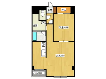 CENTER CITY6(1LDK/3階)の間取り写真