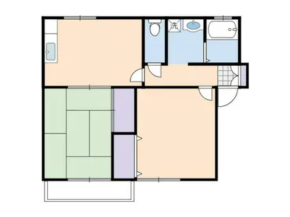 セジュールスリー(2DK/2階)の間取り写真