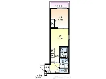 フジパレス下新庄駅東VI番館(1DK/1階)の間取り写真