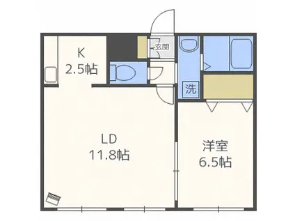 パルコートIII(1LDK/2階)の間取り写真