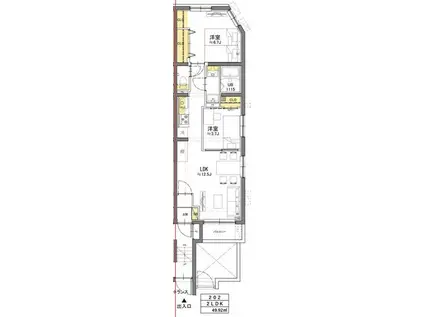 TASUKI RICHESSE SHIN-NAKANOタスキ リシェ(2LDK/1階)の間取り写真