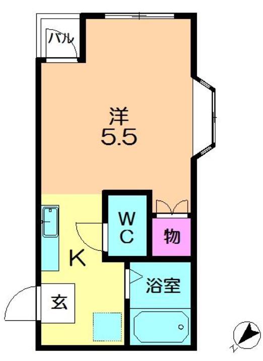 ルミエール1号館(1K/3階)の間取り写真