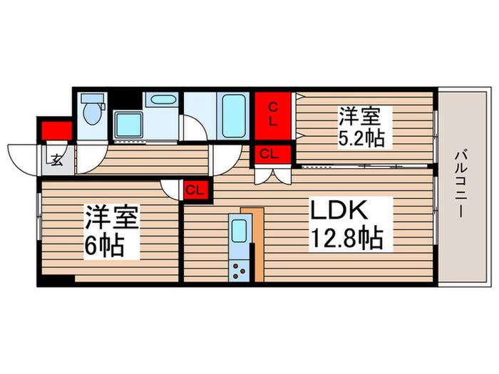 スカイグランデ津田沼(2LDK/1階)の間取り写真