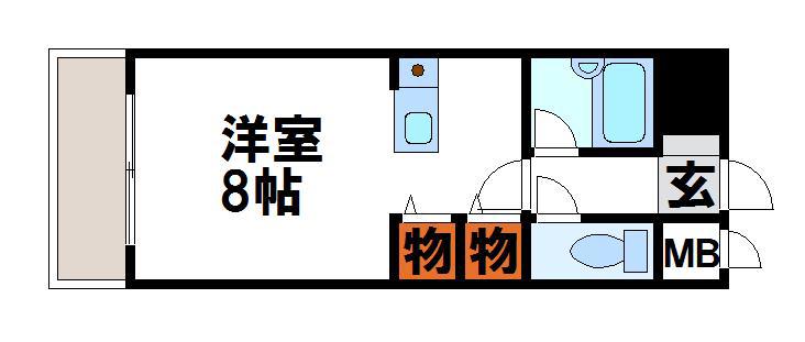 シーシャイン宮司(ワンルーム/2階)の間取り写真