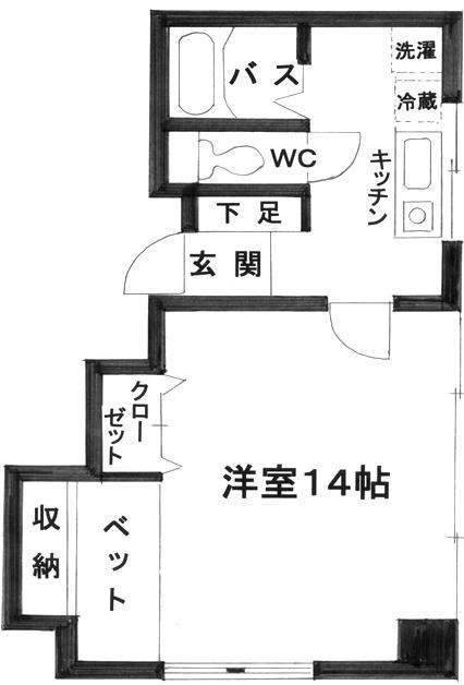 IGビル(1K/3階)の間取り写真