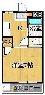 コーポ志賀(1K/3階)の間取り写真