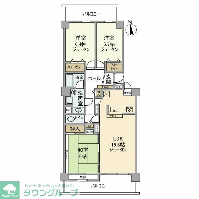 東初石パークホームズ(3LDK/4階)の間取り写真