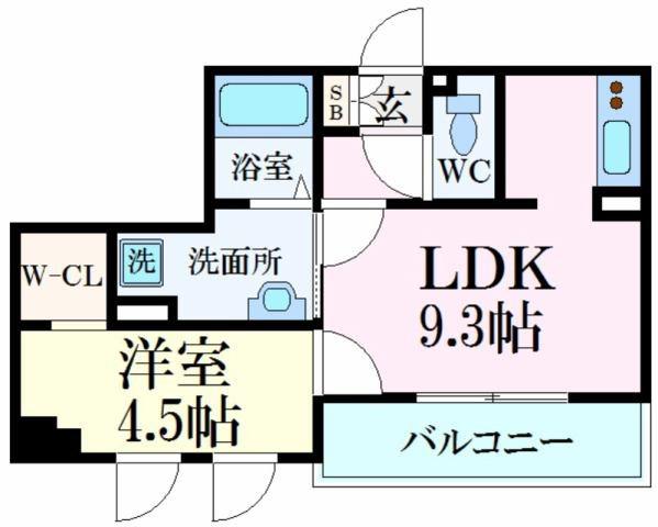 インタービレッジ船丘(1LDK/2階)の間取り写真