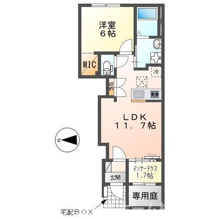 ベラ・カーサ(1LDK/1階)の間取り写真
