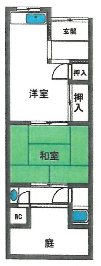 ハイツ光陽(1DK/2階)の間取り写真