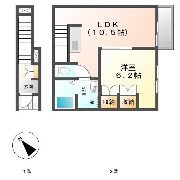 FOREST MAISON PLAISIR(1LDK/2階)の間取り写真
