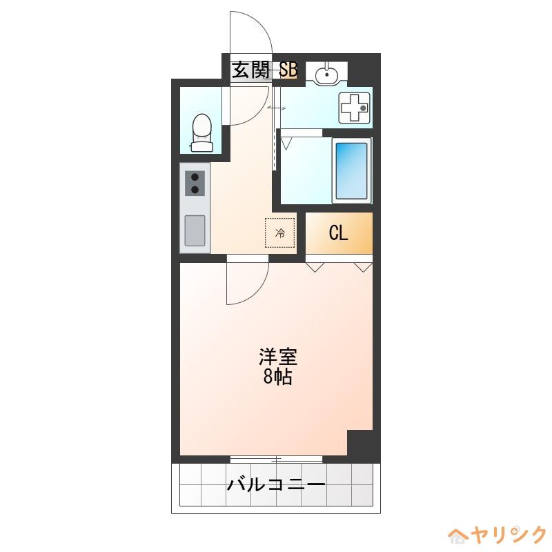 エストゥルースプラスノース名古屋(1K/10階)の間取り写真