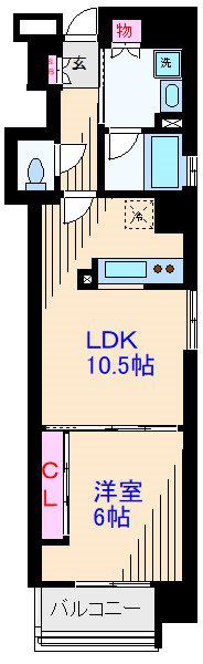 CHIEN VIVERRIN(1LDK/2階)の間取り写真