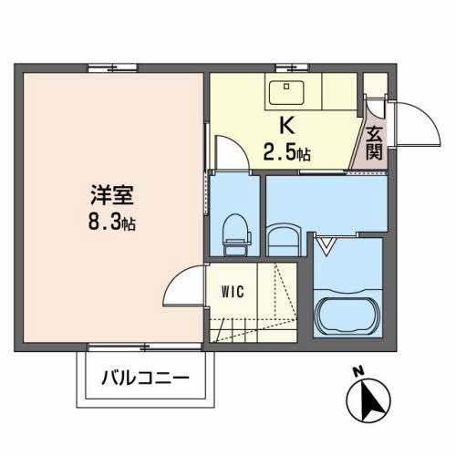 SUN SHINE V(1K/2階)の間取り写真