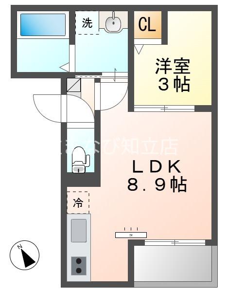 JACK YABAI(1LDK/1階)の間取り写真