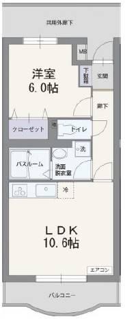 フィールドコート ステラ(1LDK/1階)の間取り写真