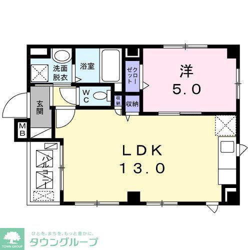 カーサ プラシード(1LDK/4階)の間取り写真