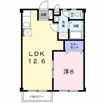リバーサイドMY(1LDK/1階)の間取り写真
