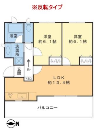 KENZO HAUSYOKODAI(2LDK/3階)の間取り写真