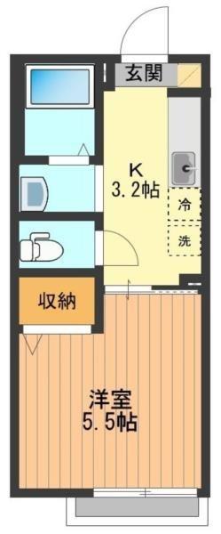 ブルゴーニュ(1K/1階)の間取り写真