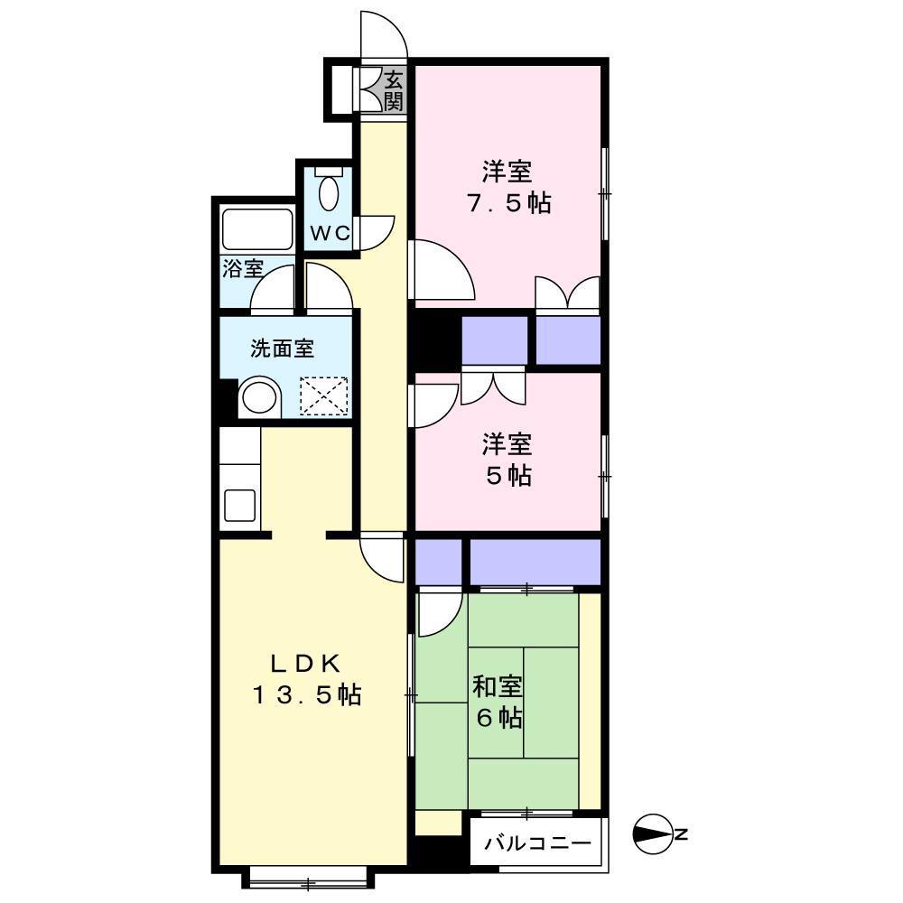 エース幸マンション(3LDK/3階)の間取り写真