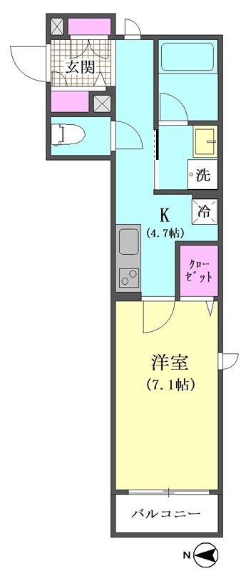 ALFLAT II(1K/2階)の間取り写真