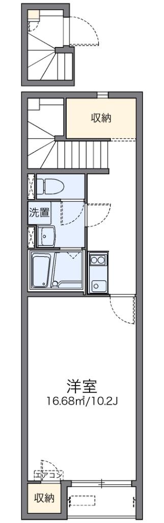 レオネクストサンヒルズ(1K/2階)の間取り写真
