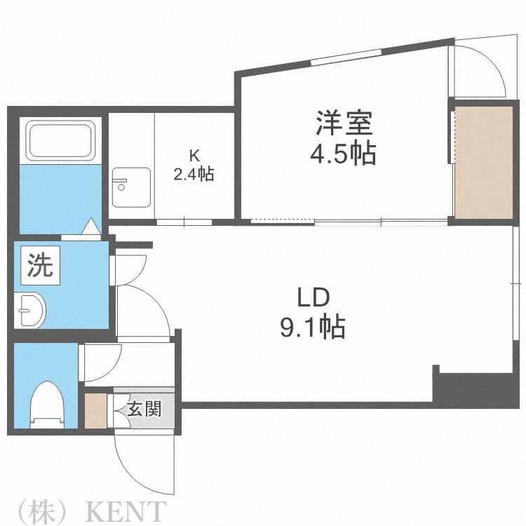 アイビル西町北(1LDK/2階)の間取り写真
